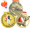 Premio in lega di zinco dell'oro 3D del metallo della medaglia su ordinazione corrente maratona di sport