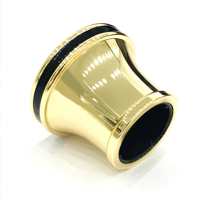 Colore classico dell'oro con i tappi di bottiglia neri del profumo dell'alluminio di Zamak di colore