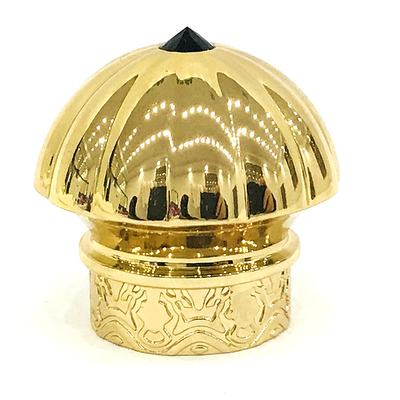 Tappi di bottiglia di lusso su ordinazione del profumo del metallo di Zamak di colore dell'oro con la pietra