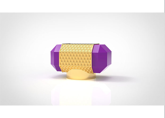 comprare Metallo creativo di lusso dell'oro della copertura 15mm della bottiglia di profumo di Zamac della pietra porpora in lega di zinco online manufacture
