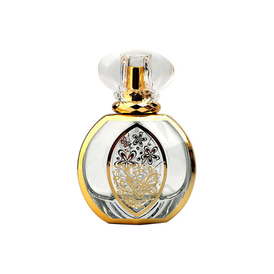 comprare La bottiglia di profumo 50ML ha placcato la bottiglia di profumo rotonda scolpita UV di profumo della bottiglia di profumo della bottiglia di prima scelta dello spruzzo online manufacture