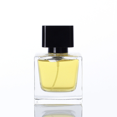 comprare Il Subpackage trasparente della bottiglia di vetro del profumo del quadrato all'ingrosso di 30ml 50ml 100ml spruzza la bottiglia di profumo vuota con il coperchio online manufacture