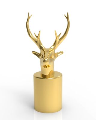 comprare Zinc alloy deer head animal perfume cover Golden perfume cap online manufacture