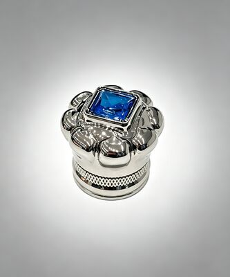 comprare Tappo profumo di lusso in Zamak con brillante gemma blu - Chiusura premium per flacone fabbricazione online