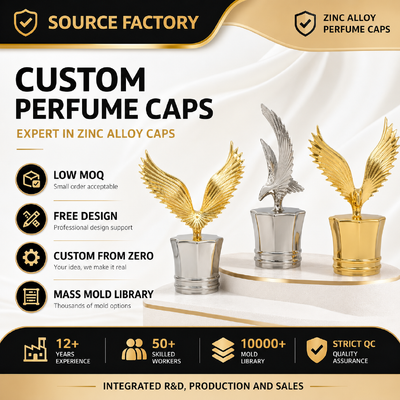 comprare Tappo di bottiglia di profumo Zamac personalizzato a forma di aquila Coperchio di profumo a vite in lega di zinco di lusso, commercio all'ingrosso di fabbrica di tappi di bottiglia cosmetici in metallo personalizzati fabbricazione online