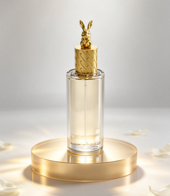 comprare Coniglio di lusso Capo in lega di zinco Bottiglia di profumo di vetro vuoto ricaricabile fabbricazione online
