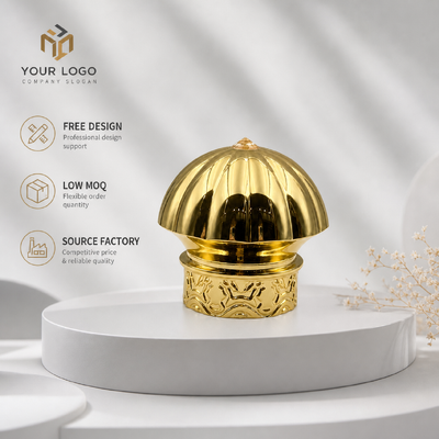 comprare Cappuccio per profumi di lusso in rilievo Zamac oro elettroplata corona in forma di lega di zinco Capo bottiglia per profumi logo personalizzato Cappuccio per profumi imballaggio fabbrica all'ingrosso fabbricazione online