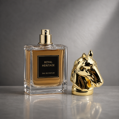 comprare Ingrosso Alta lucentezza Oro massello Cavallo Testa di profumo Tappo bottiglia Semplice Sculptura di stallone integrato Zamac Chiusura OEM incisione Logo Medio Oriente Luxury Fragrances Packaging fabbricazione online