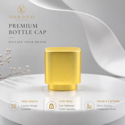 comprare Fabbrica di origine Logo personalizzato Oro opaco Rotondo Angolo Quadrato Zinc Alloy Cap Perfume Basso MOQ Copertura per profumo metallico a due fasi Per imballaggio di bottiglie di profumi cosmetici fabbricazione online