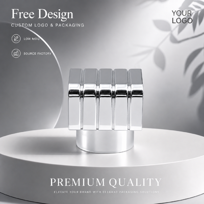 comprare Tappo per profumo in lega di zinco quadrato a strisce verticali argento a specchio, con griglia scanalata personalizzata, coperchio per fragranza in metallo, modello JH5047 per bottiglia di profumo in vetro vuota di design di lusso fabbricazione online