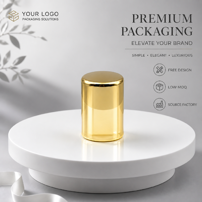 comprare Tappo di bottiglia di profumo in lega di zinco oro lucido di lusso Tappo di fragranza in metallo con cilindro personalizzato per bottiglia di vetro cosmetica fabbricazione online