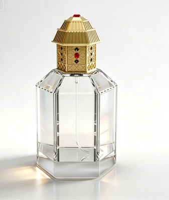 comprare Tappo profumo di lusso in Zamac a pagoda cava placcato oro, coperchio decorativo per bottiglia fabbricazione online