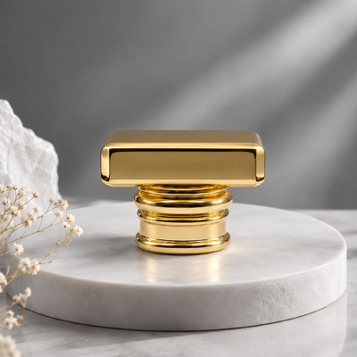 comprare Tappo profumo in lega di zinco con anelli multipli, rettangolare e dorato, lucidato a specchio, personalizzabile, per confezioni di bottiglie di profumo vuote di lusso fabbricazione online