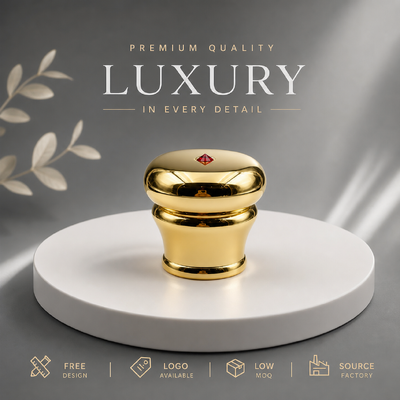 comprare Tappo per profumo a cupola geometrica sfaccettata premium, anello multiplo, cromo, argento, lega di zinco, solido, pesante, metallo Zamac per confezioni di profumi di lusso di alta gamma, magnetico fabbricazione online