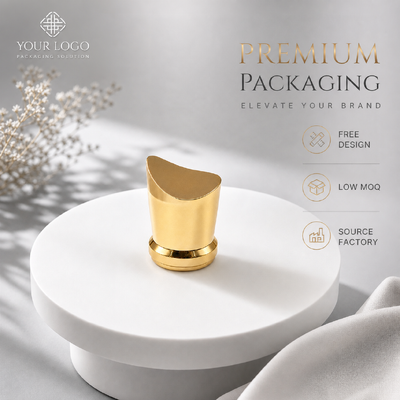 comprare Fabbrica all'ingrosso Crescente Curvo Top Lega di Zinco Cappuccio Perfume Oro Brillante Zamac Cappuccio di Bottiglia Perfume Logo personalizzato OEM Copertura di profumo metallico Cappuccio magnetico fabbricazione online