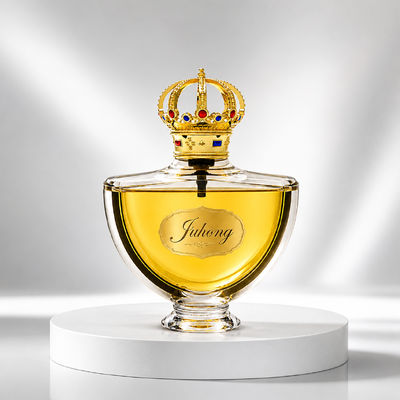 comprare Tappo profumo nobile corona reale con gemme in Zamac FEA15, lega di zinco placcata oro fabbricazione online