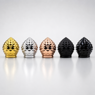 Acquistare Tappo per profumo in lega di zinco con superficie a taglio di diamante, logo Juhong personalizzato, lussuoso tappo metallico di ricambio per flacone di profumo OEM ODM all'ingrosso fabbricazione online