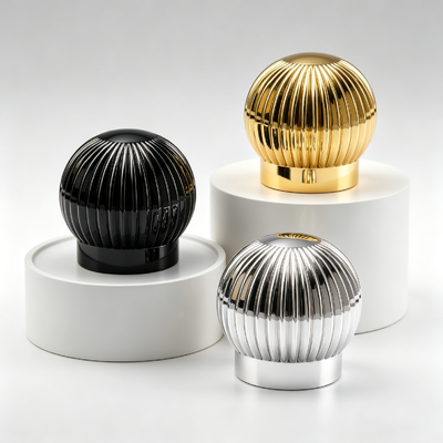 Acquistare FFEA15 Zinc Alloy Cap Perfume Radial Fluted Sphere Top Electroplated Ribbed Globe Metal Perfume Bottle Lid Custom Logo OEM ODM Zamac Cap perfume fabbricazione online