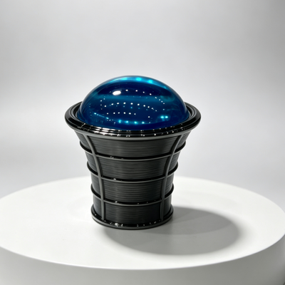 Acquistare Tappo profumo di Zamac nero spazzolato di lusso con cupola di cristallo blu fabbricazione online