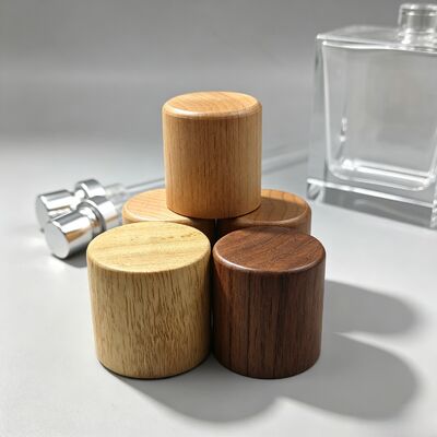 Acquistare Tappo in legno cilindrico personalizzato con logo inciso, coperchio in legno naturale per flacone di profumo cosmetico, vendita all'ingrosso OEM fabbricazione online