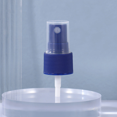 La testa di spruzzo blu del profumo, la testa in bottiglia portatile e sotto della pompa, 18 denti, profuma la bottiglia, spruzza la testa