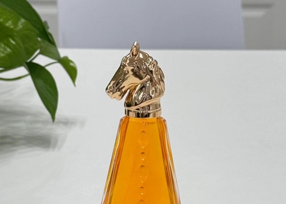 Cappucci per profumi Zamak a forma di cavallo in metallo Cappucci per bottiglie di profumi in leghe di zinco