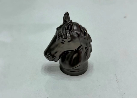 Cappucci di bottiglie di profumo a forma di cavallo nero lucido Copri di lega di zinco personalizzati