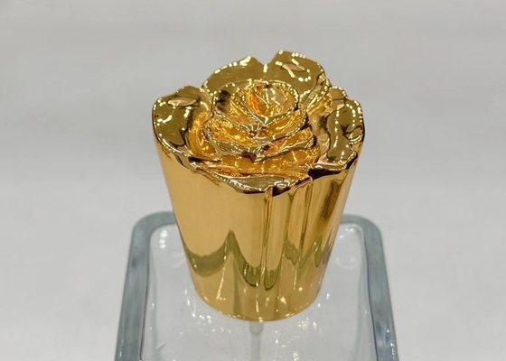 Tappi per bottiglie di profumi in lega di zinco a forma di fiore per imballaggi ecologici