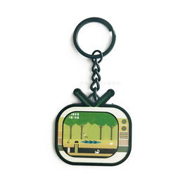 Forma dei portachiavi a anello TV del metallo di logo del laser del fumetto in lega di zinco per i regali dei bambini