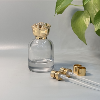 Cappuccio per profumi in lega di zinco a forma di fiore personalizzato per imballaggi di profumi eleganti e durevoli con logo personalizzato