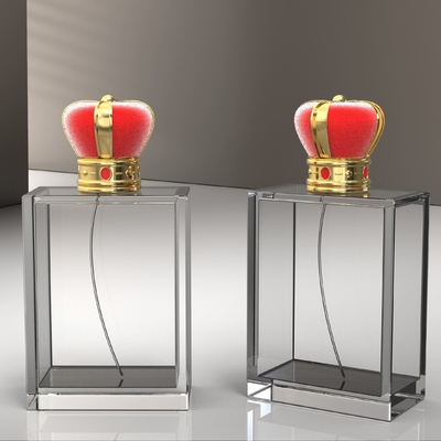 Cappucci per profumi Zamak di lusso a forma di corona d'oro 15 bottiglie di vetro per profumi