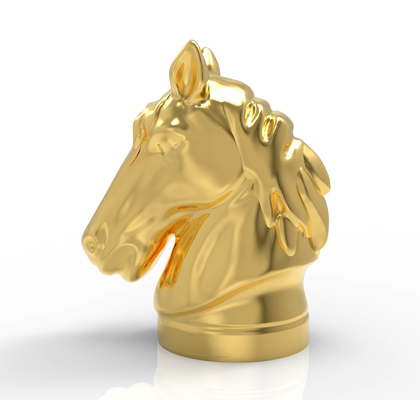 Tappo in metallo per profumo in Zamak a forma di cavallo, stampo esistente, per un packaging di fragranze elegante e durevole con logo personalizzato