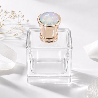 Tappo per bottiglia di profumo in zamak leggero ecologico dal design personalizzato con accento di pietra