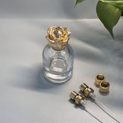 Luxury Brillante Oro Rosa Forma Zamac Cappucci di Bottiglia Perfume Custom Logo inciso Cintura di Cintura di Cintura di Cintura di Cintura di Cintura