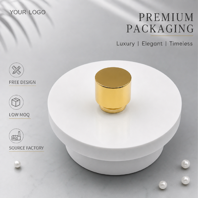 Specchio di lusso oro a due livelli cilindro di zinco legata Cappa profumo Logo personalizzato lucidato metallo copertura di bottiglia profumo per disegnatore vuoto profumo vetro imballaggio cosmetico