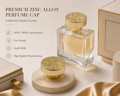 Luxury Arab Geometric Embossed Decorative Perfume Cap Zinc Alloy Round Metal Lid Logo personalizzato per la bottiglia di vetro per profumi Magnetico