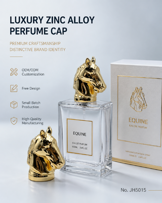 Cappuccio per profumo in metallo di lusso 3D scolpito Cappuccio per profumo in metallo di zinco legata di forma animale copertura di bottiglia di profumo Logo personalizzato per bottiglia di vetro cosmetica magnetica