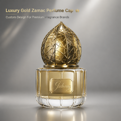 Tappo profumo lusso Zamac a forma di goccia con traforatura a griglia, chiusura decorativa in metallo galvanizzato oro per flaconi di profumo arabi con logo personalizzato