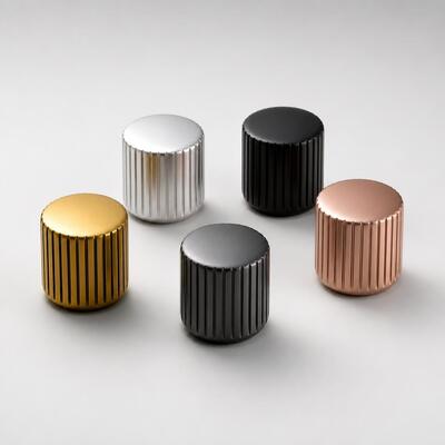 cilindro a nervatura verticale Zamac Cappuccio per profumi Multicolore Metal Fragrance Bottle Lid Logo personalizzato Per 15mm FEA Neck