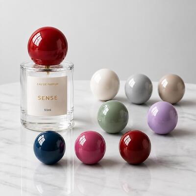 Tappo profumo sferico colore Morandi, tappo flacone fragranza in plastica multicolore, logo personalizzato, adatto per collo FEA da 15 mm