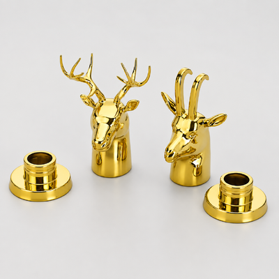 Testa staccabile di antilope cervo Zamac Cappa profumato Zinc legata 3D scultura animale oro rivestito bottiglia di profumo Capo logo personalizzato adatta 15mm FEA collo