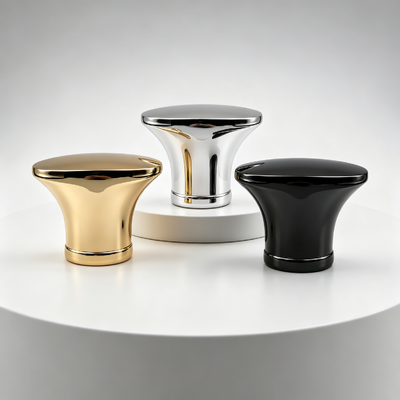 Luxury Bell-Shaped Flared Zinc Alloy Cap Perfume Rounded Dome Top Single Decor Ring Base Zamac Perfume Bottle Lid Multi-Color Mirror Electroplating Custom Logo OEM ODM