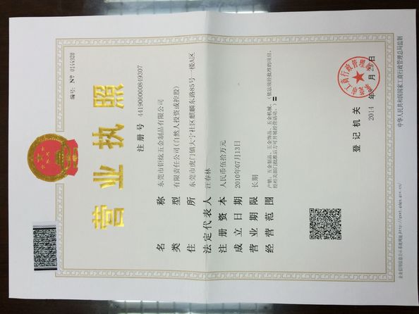 Porcellana Juhong Hardware Products Co.,Ltd Certificazioni