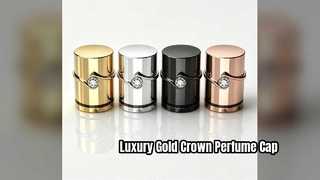 Luxury Magnetic Crown Perfume Cap Gold Plated Crystal