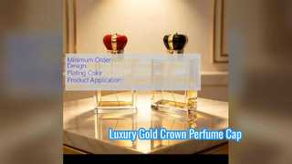 Tappo per profumo con corona magnetica di lusso, cristallo placcato oro