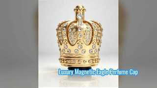 Tappo per profumo magnetico con ala d'aquila di lusso placcato in oro